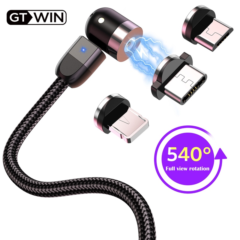 GTWIN Upgrade Magnetic Micro USB Cable For iPhone 11 Samsung Xiaomi Fast Charging USB Type C Cable Cord Magnet Charge USB-C Wire