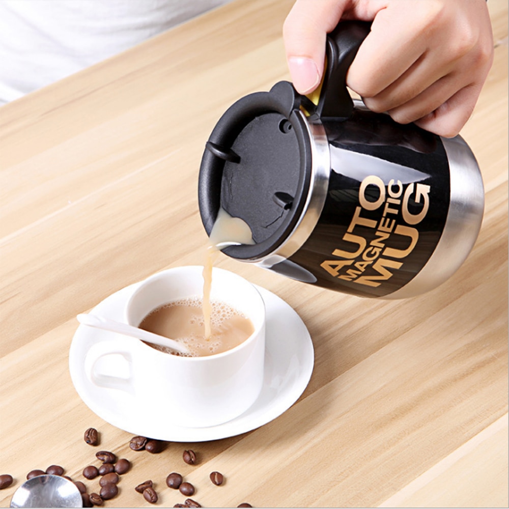 Stainless Steel Coffee Magnetic Self Stirring Automatic Mug Milk Mixing Mugs Blender Electric Lazy Smart Shaker Thermal Cup