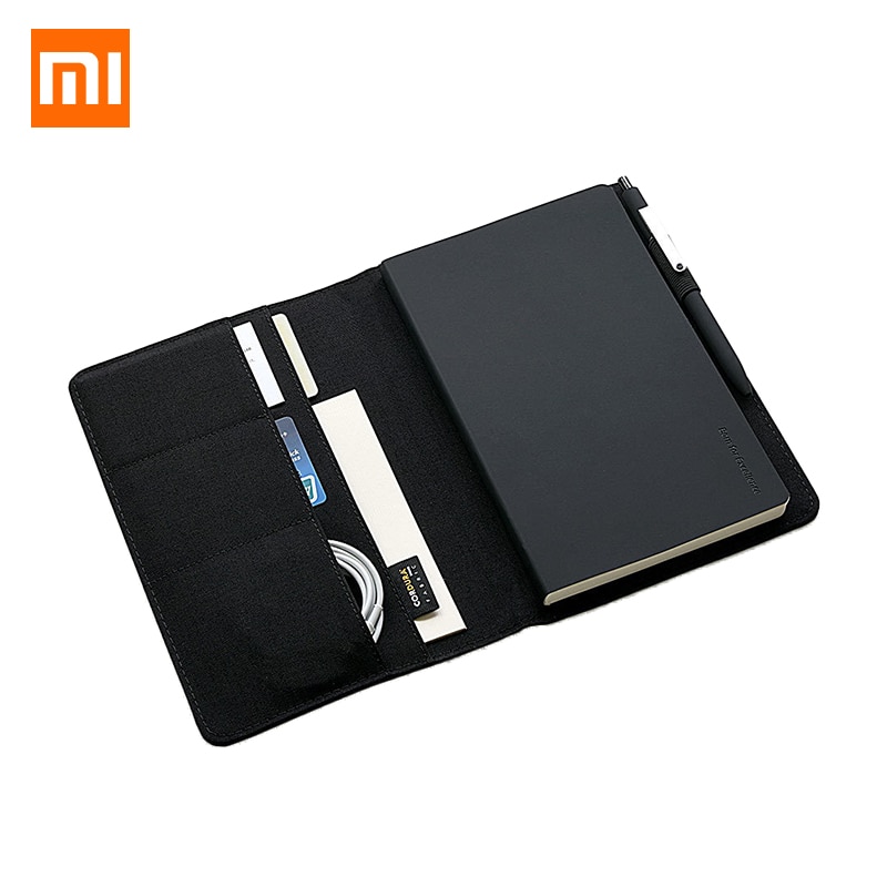 Xiaomi Mijia Smart Kaco Noble Paper Black NoteBook PU Leather Card Slot Wallet Planner Book For Traveler Diary Office Supplies