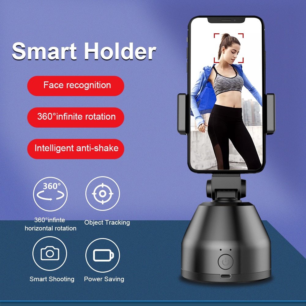 Portable Auto Smart Shooting Selfie Stick 360° Object Tracking Holder All-in-one Rotation Face Tracking Camera Phone Holder