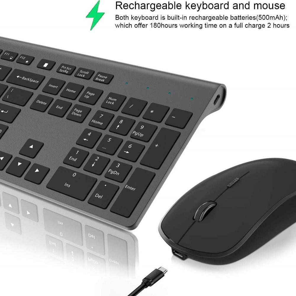 US/ Germany / France / Spain Wireless Keyboard and Mouse, Ergonomic For Home Office Games