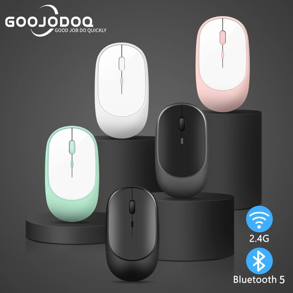 Wireless Bluetooth Mouse for MacBook PC iPad Computer Rechargeable Dual Modes Bluetooth 4.0 + USB mouse with 3 Adjustable DPI